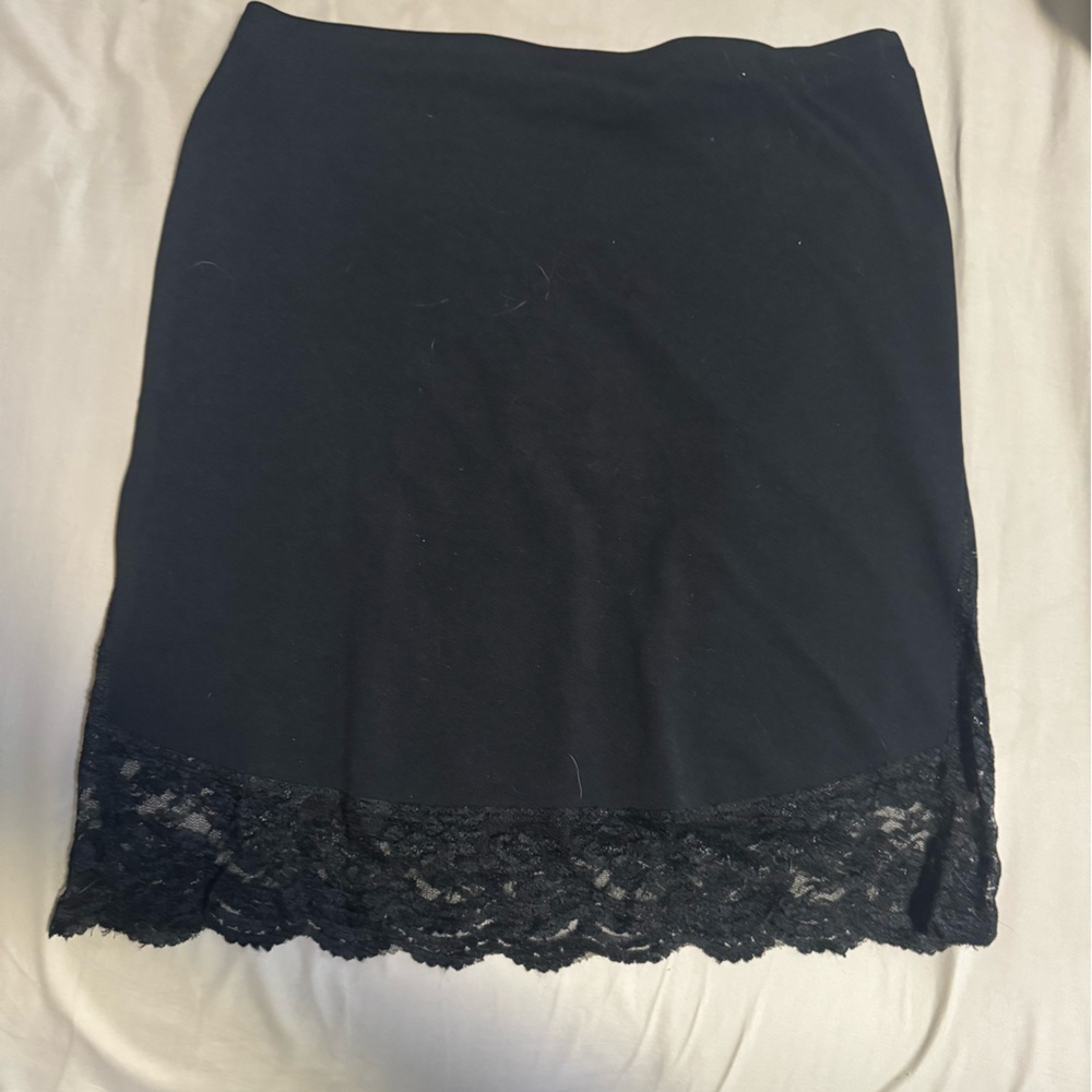 Express lace detail straight fit skirt